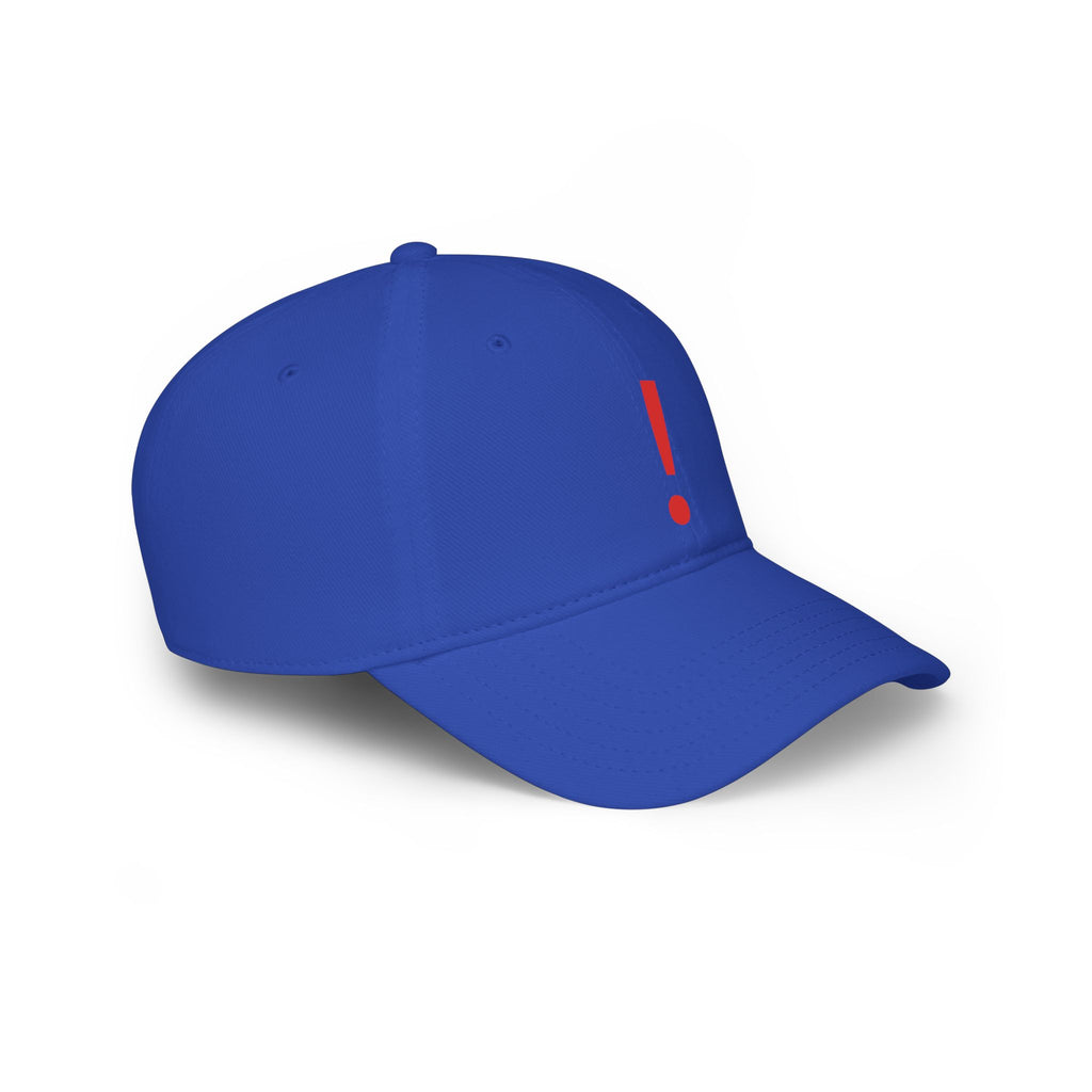 Red Exclamation Minimalist Baseball Cap — Low Profile Statement Hat