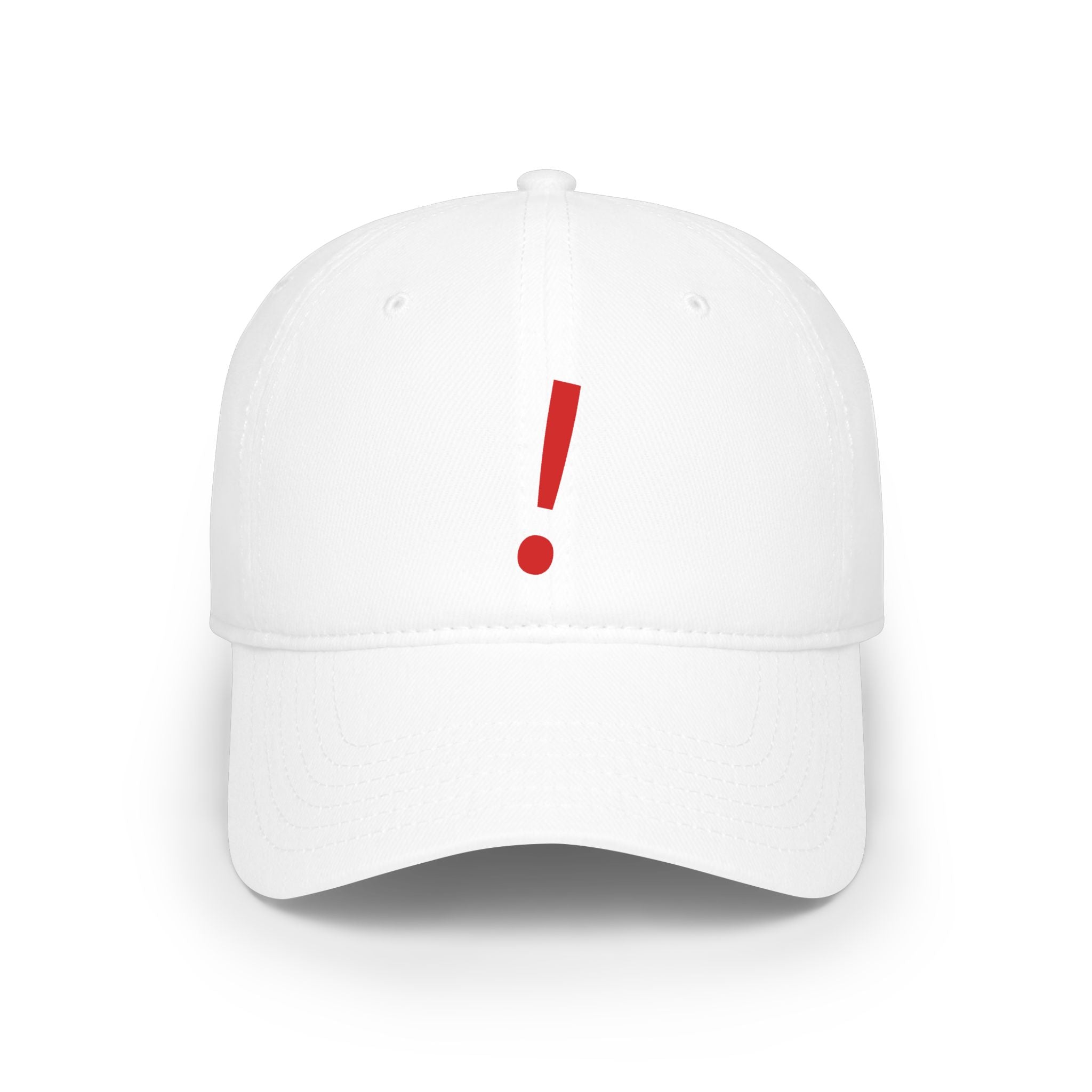 Red Exclamation Minimalist Baseball Cap — Low Profile Statement Hat