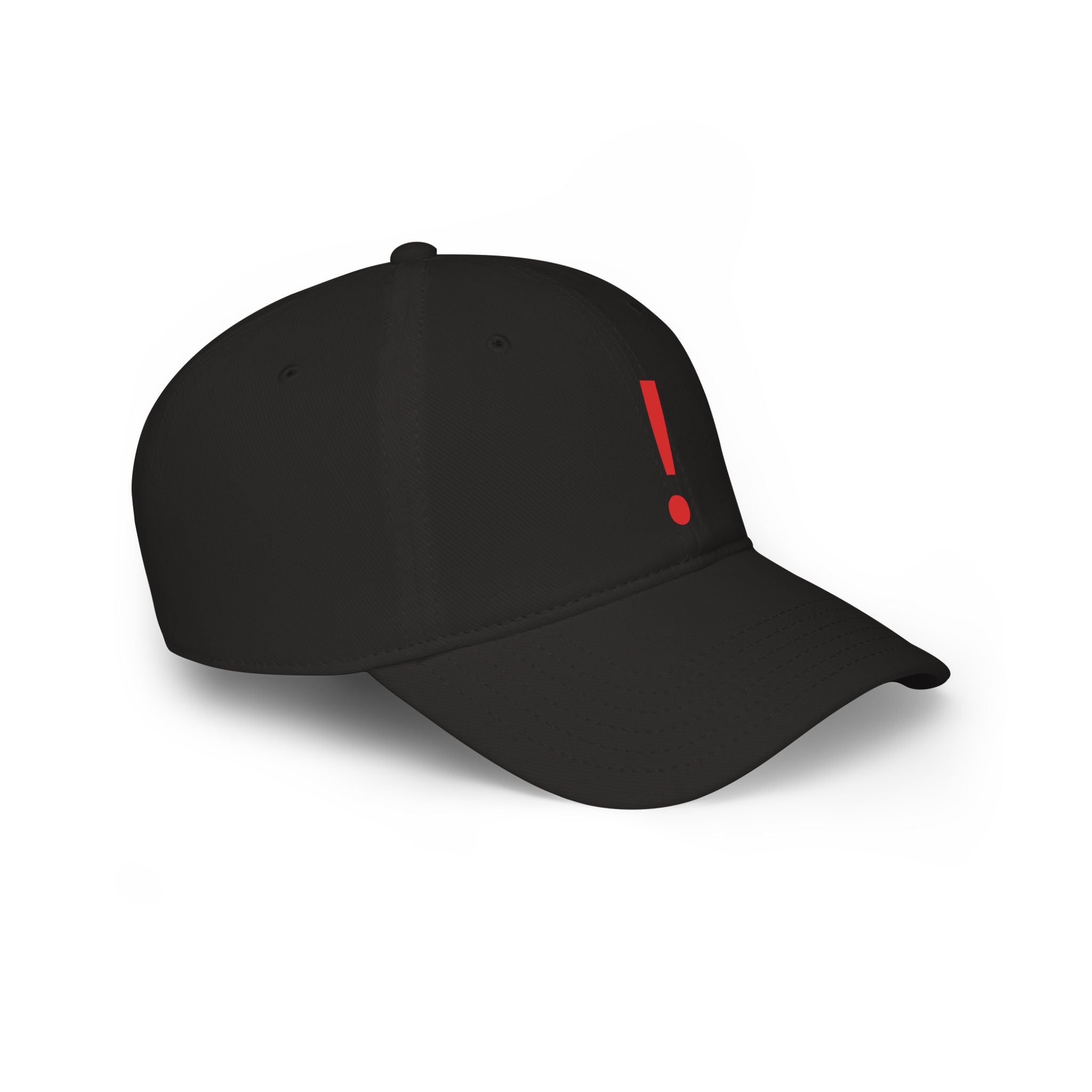 Red Exclamation Minimalist Baseball Cap — Low Profile Statement Hat