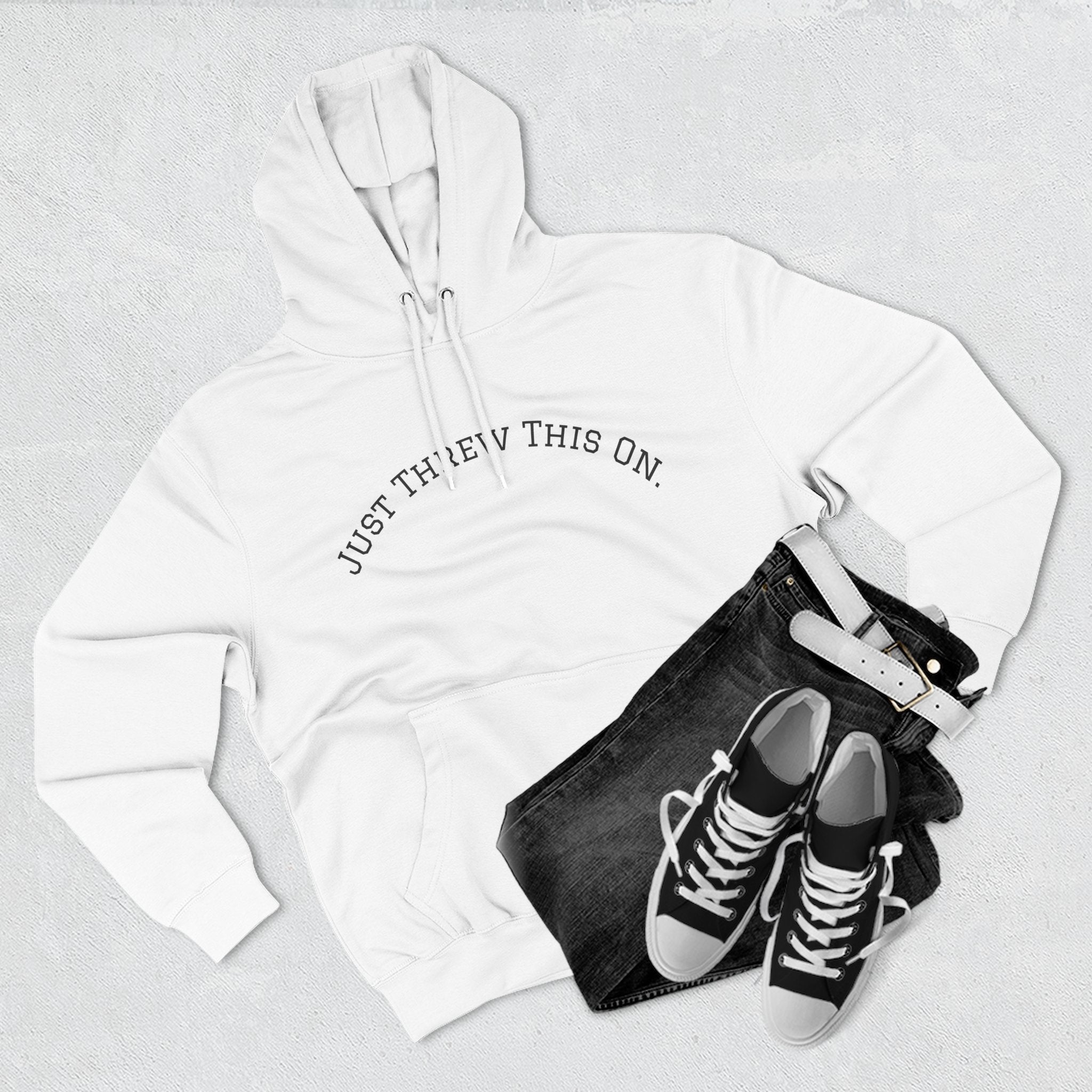 Cozy Hoodie — "Just Threw This On" Minimal Fleece Pullover