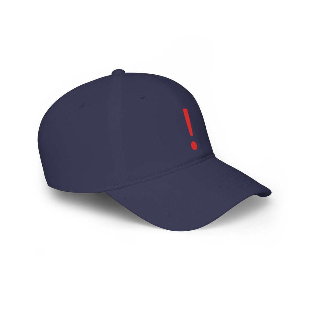 Red Exclamation Minimalist Baseball Cap — Low Profile Statement Hat
