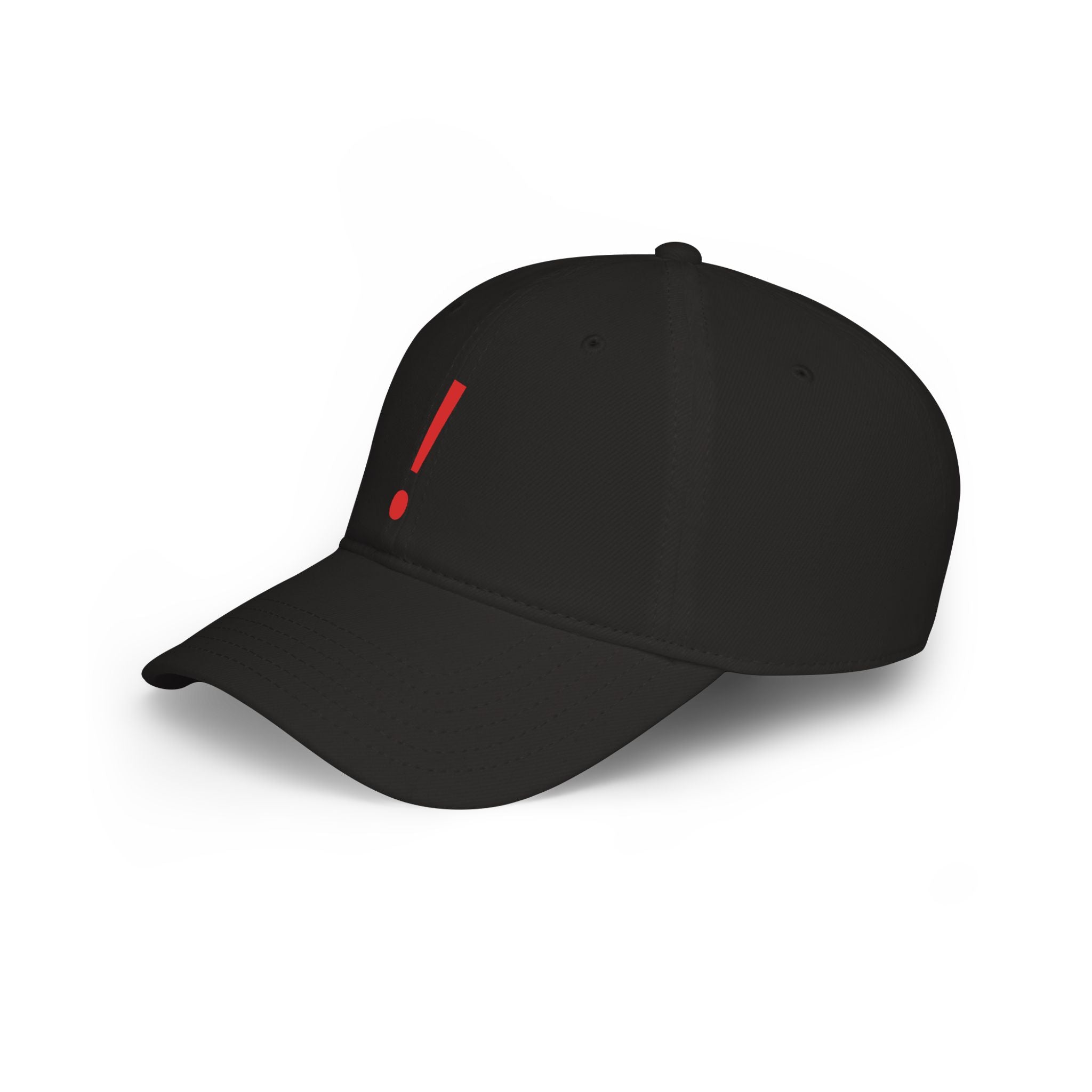 Red Exclamation Minimalist Baseball Cap — Low Profile Statement Hat