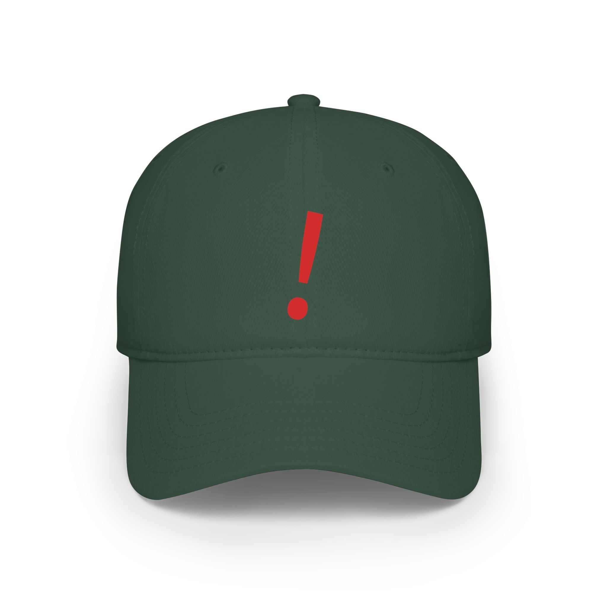 Red Exclamation Minimalist Baseball Cap — Low Profile Statement Hat