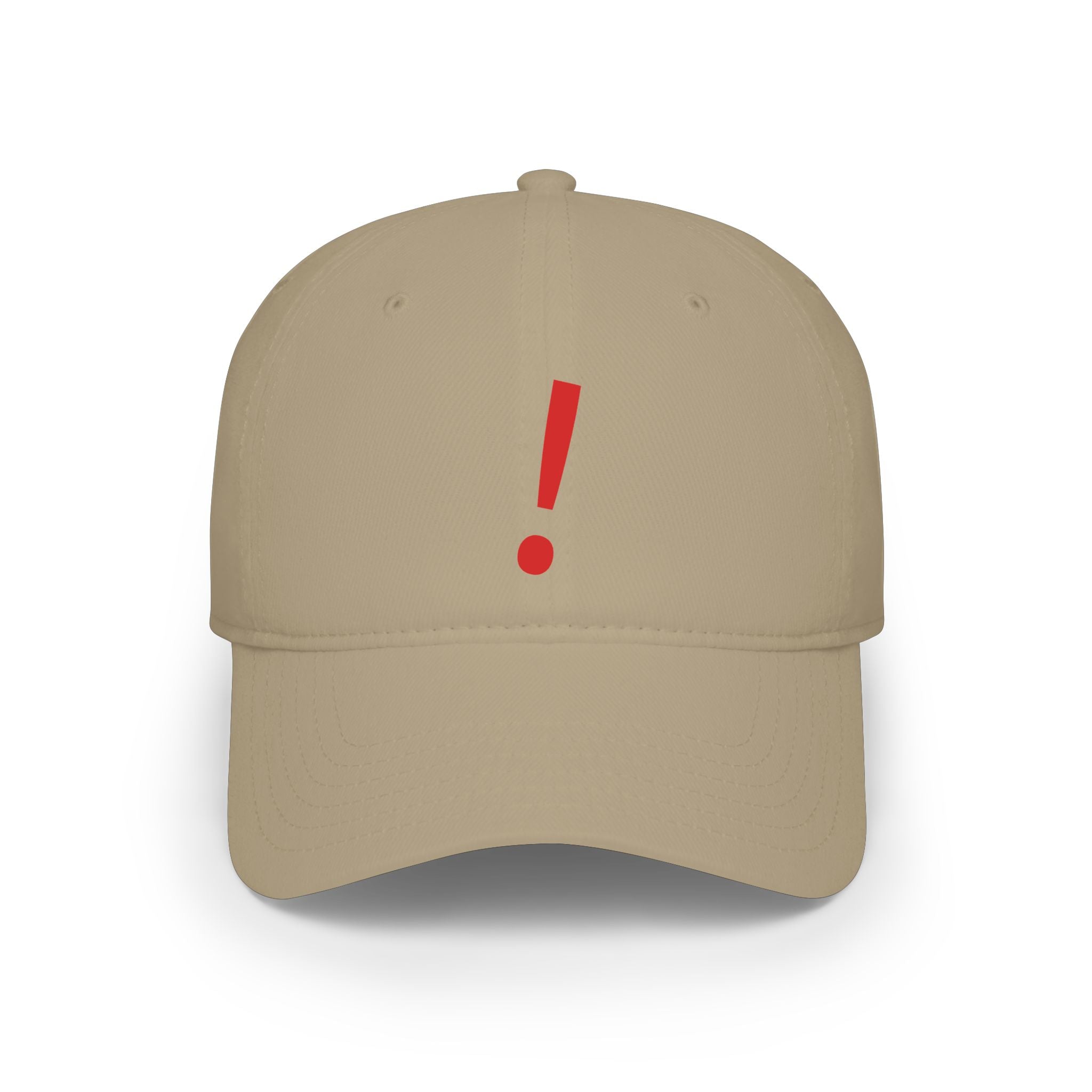 Red Exclamation Minimalist Baseball Cap — Low Profile Statement Hat