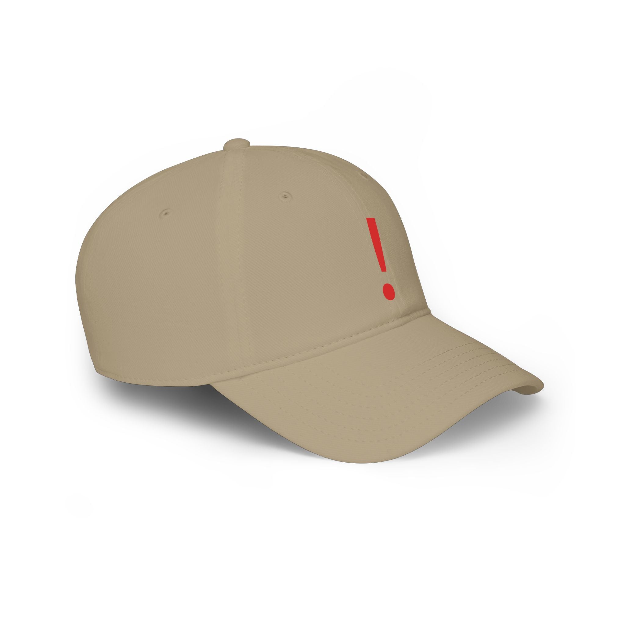 Red Exclamation Minimalist Baseball Cap — Low Profile Statement Hat