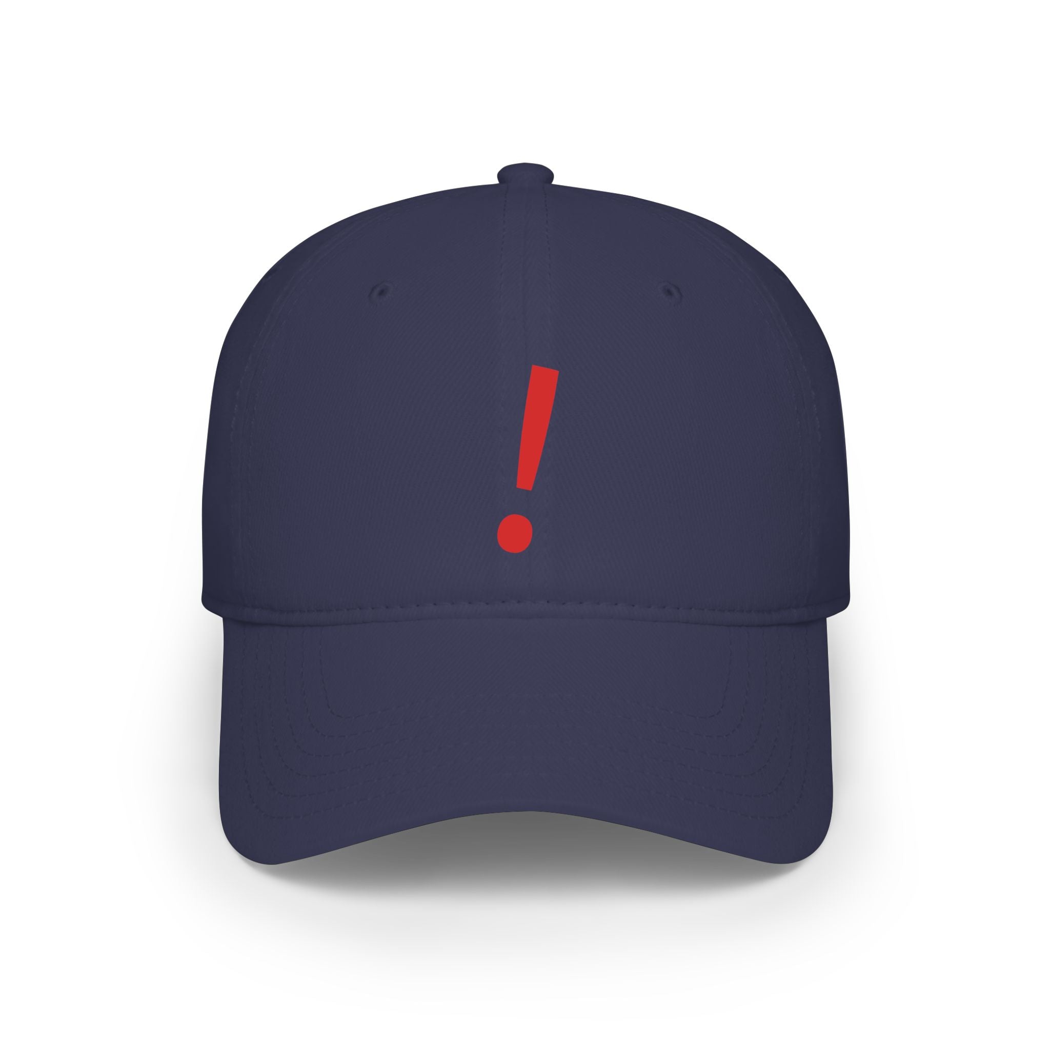 Red Exclamation Minimalist Baseball Cap — Low Profile Statement Hat