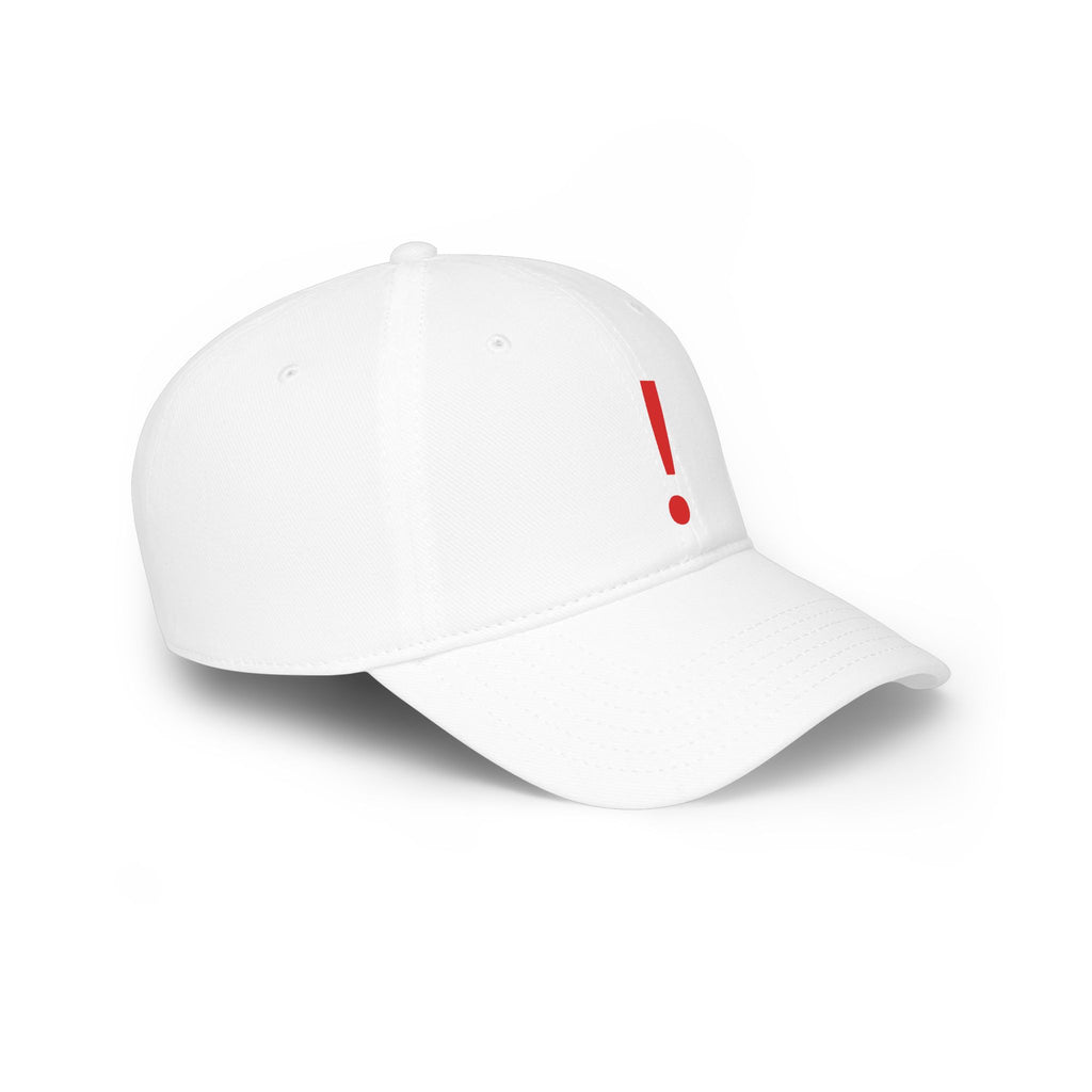 Red Exclamation Minimalist Baseball Cap — Low Profile Statement Hat