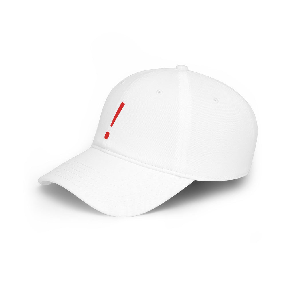 Red Exclamation Minimalist Baseball Cap — Low Profile Statement Hat