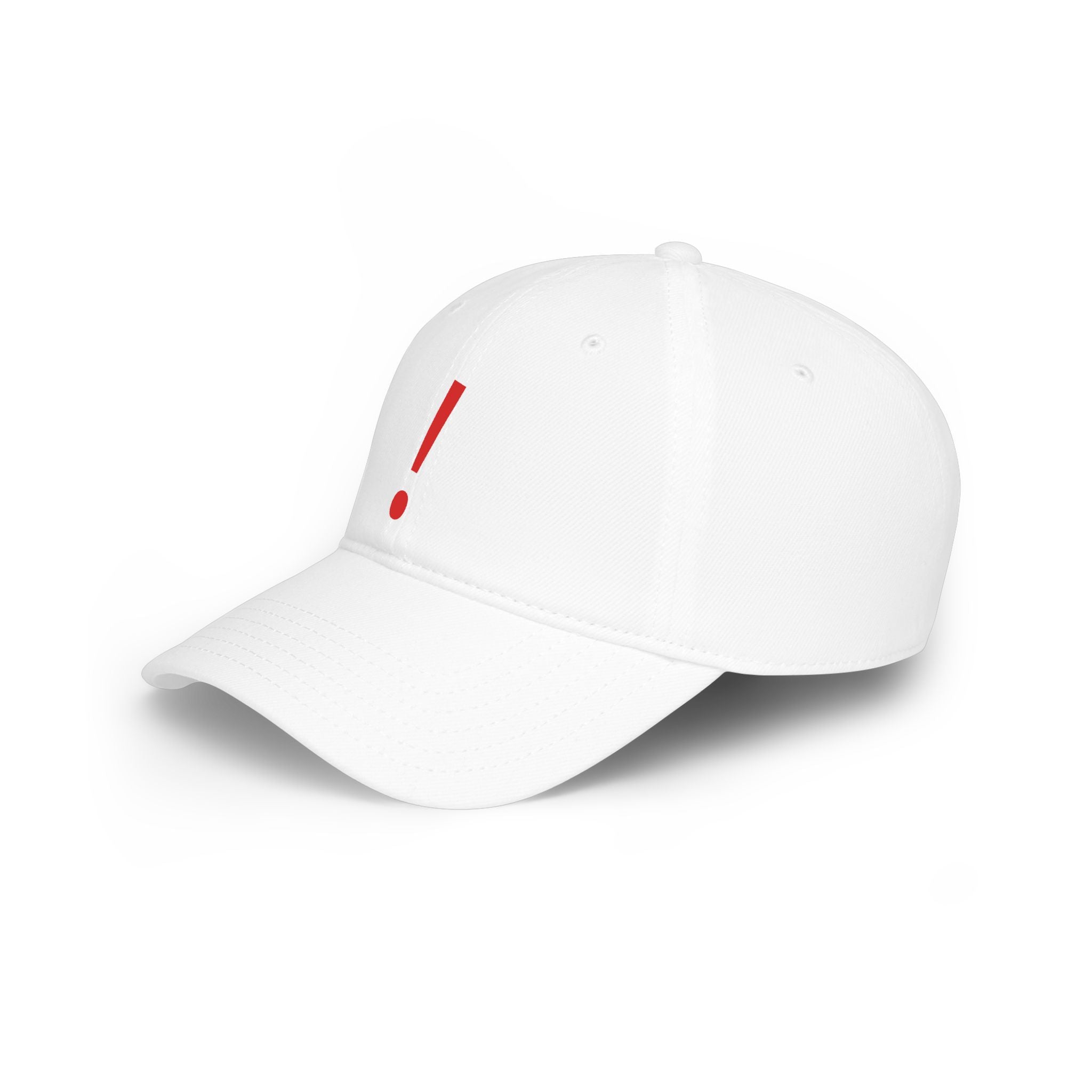 Red Exclamation Minimalist Baseball Cap — Low Profile Statement Hat