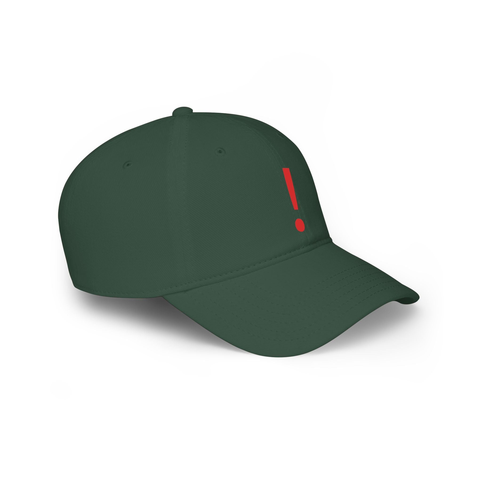 Red Exclamation Minimalist Baseball Cap — Low Profile Statement Hat