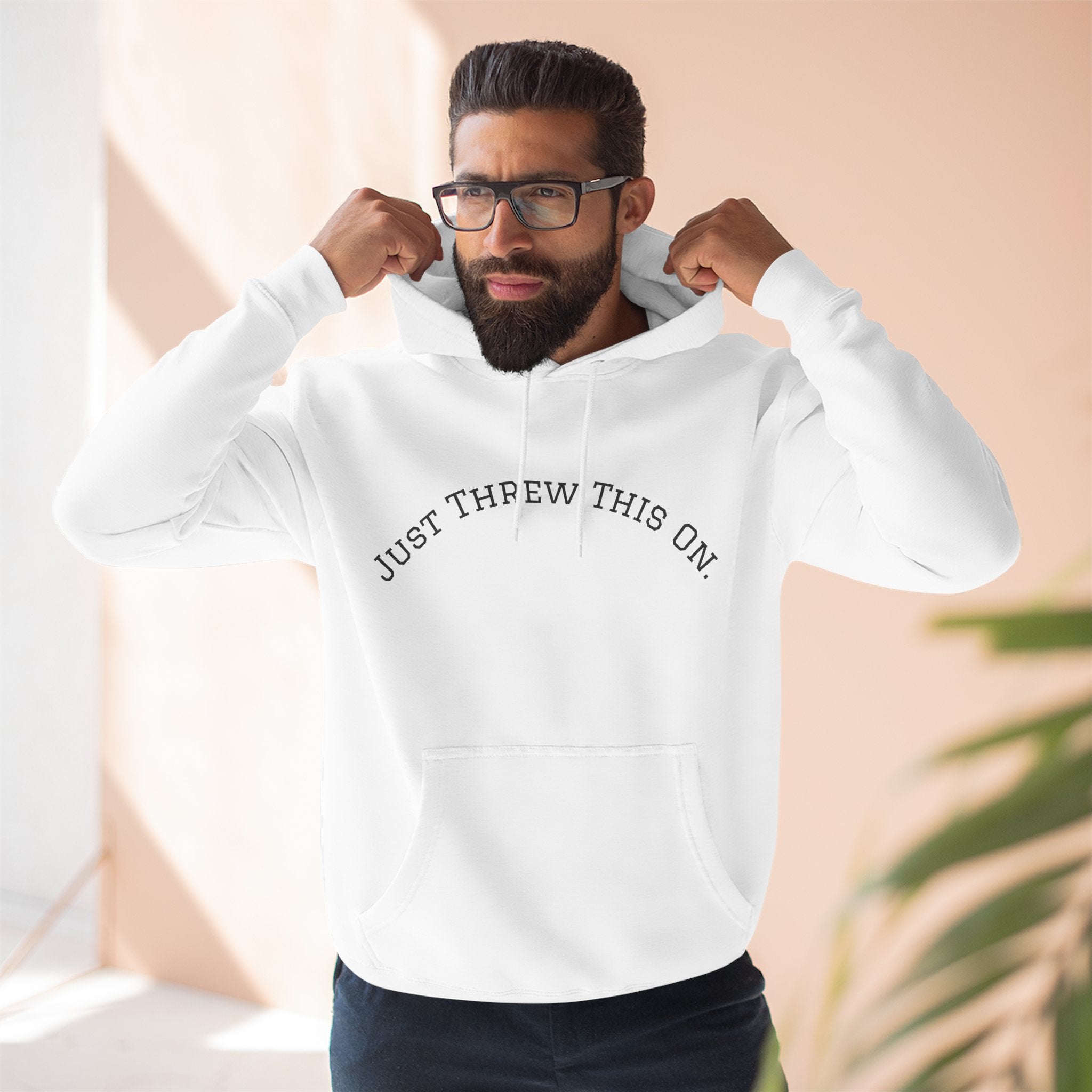 Cozy Hoodie — "Just Threw This On" Minimal Fleece Pullover