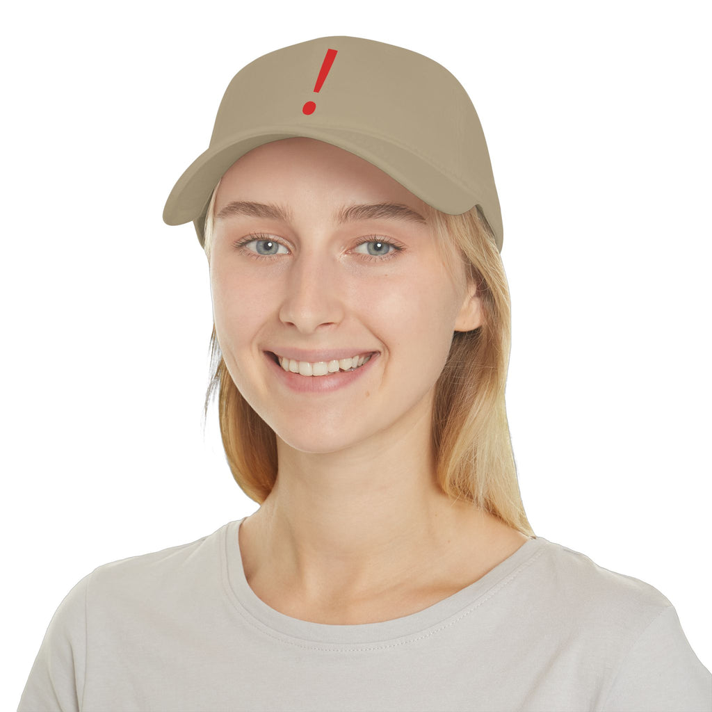 Red Exclamation Minimalist Baseball Cap — Low Profile Statement Hat