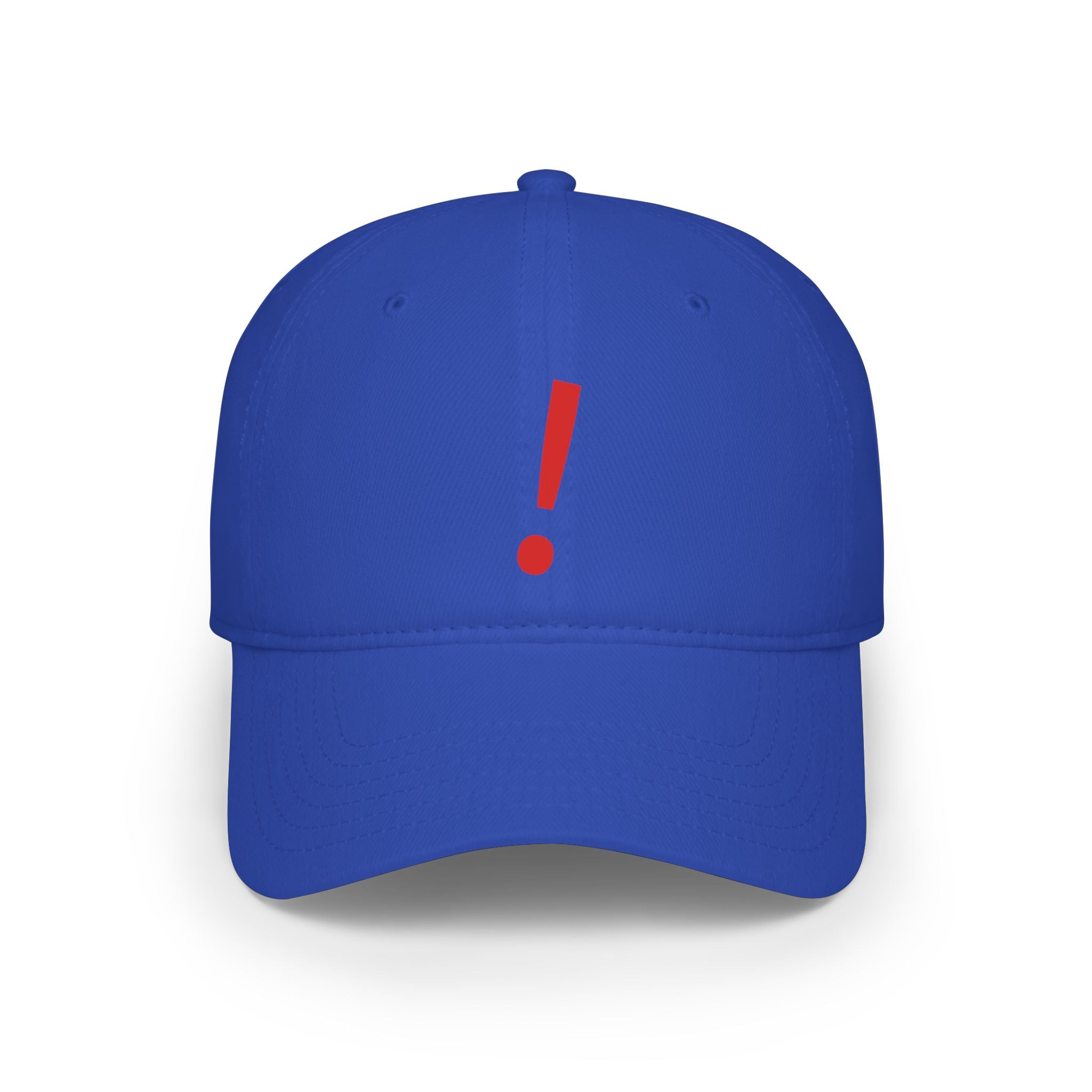 Red Exclamation Minimalist Baseball Cap — Low Profile Statement Hat