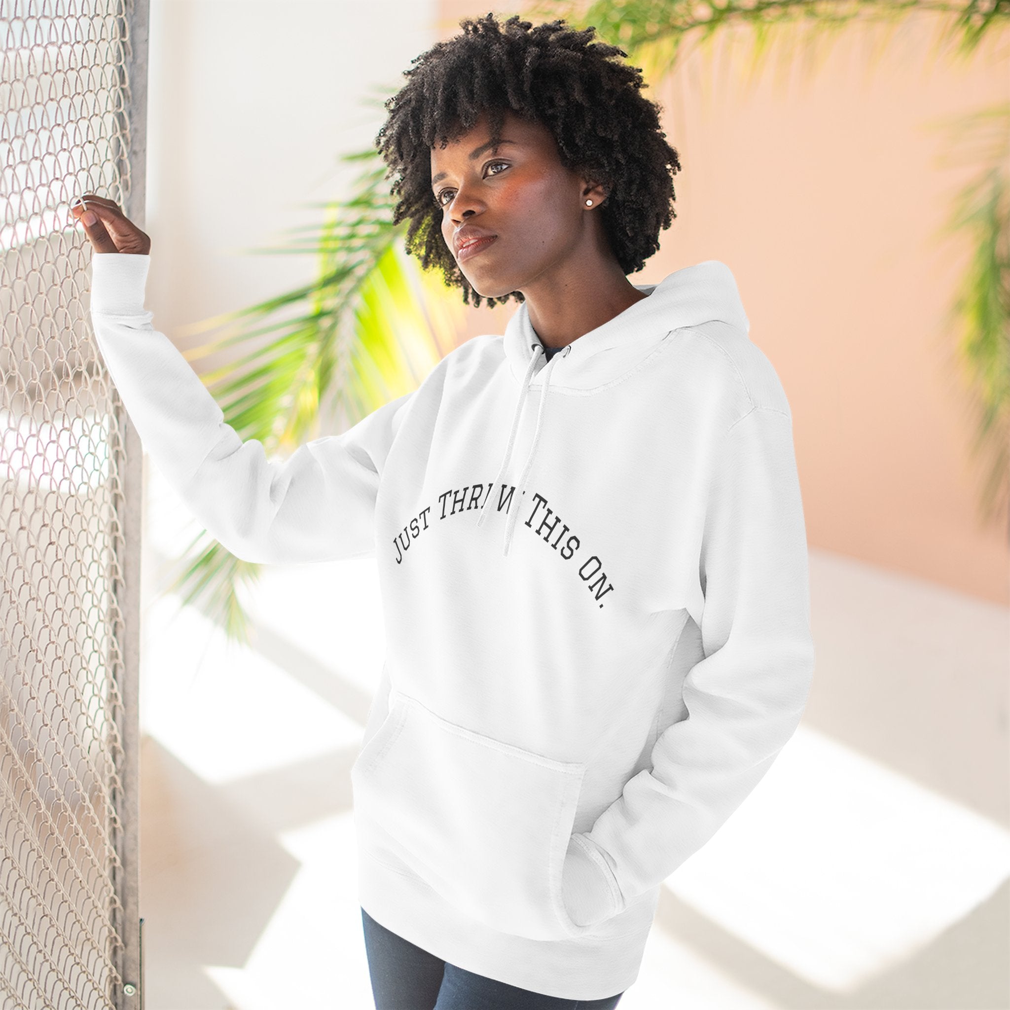 Cozy Hoodie — "Just Threw This On" Minimal Fleece Pullover