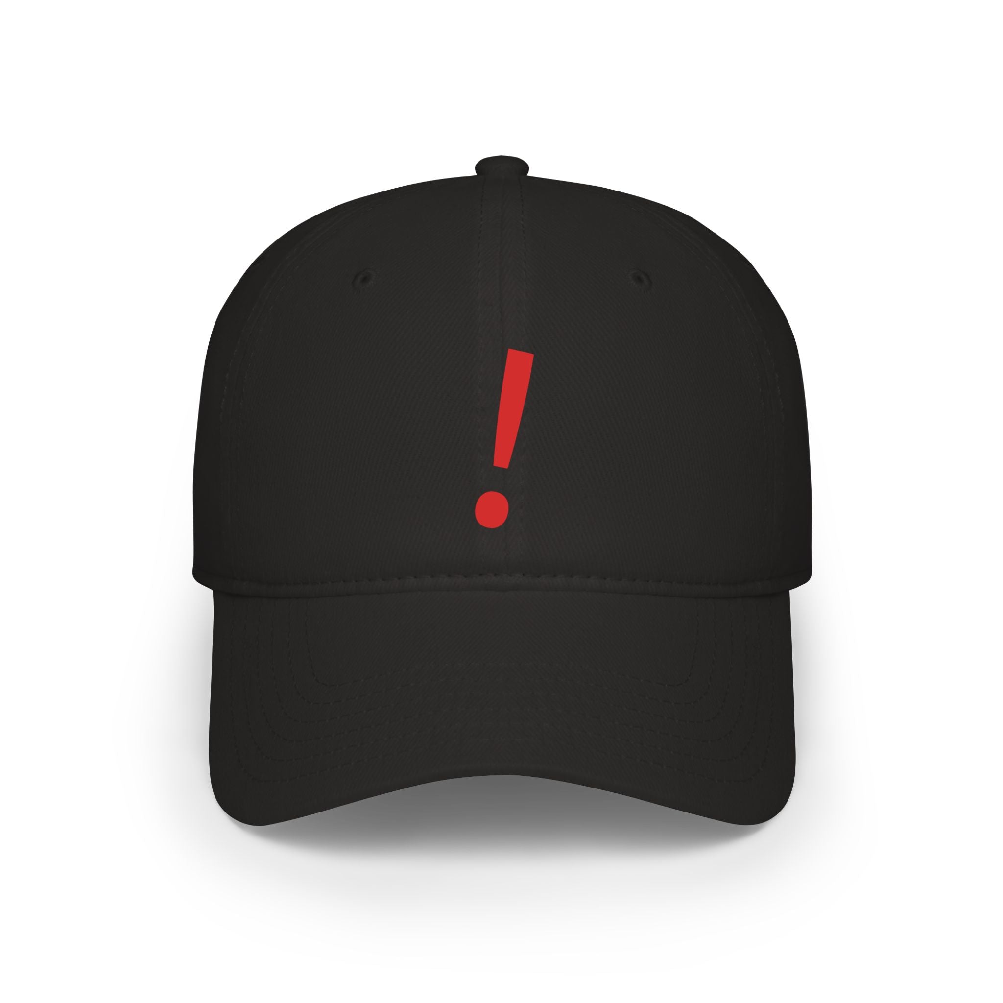 Red Exclamation Minimalist Baseball Cap — Low Profile Statement Hat